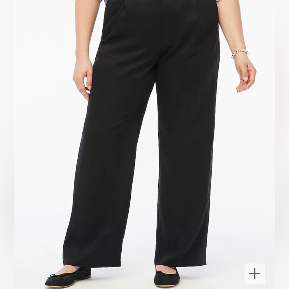 J. Crew  Wide-leg Ponte Pant in Black Sz 16 Trousers EUC